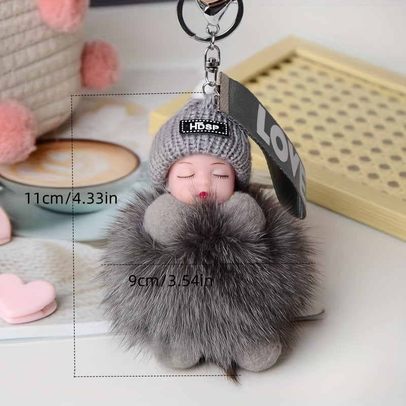 Plush Doll Hairball Pendant Bag Charm Keychain
