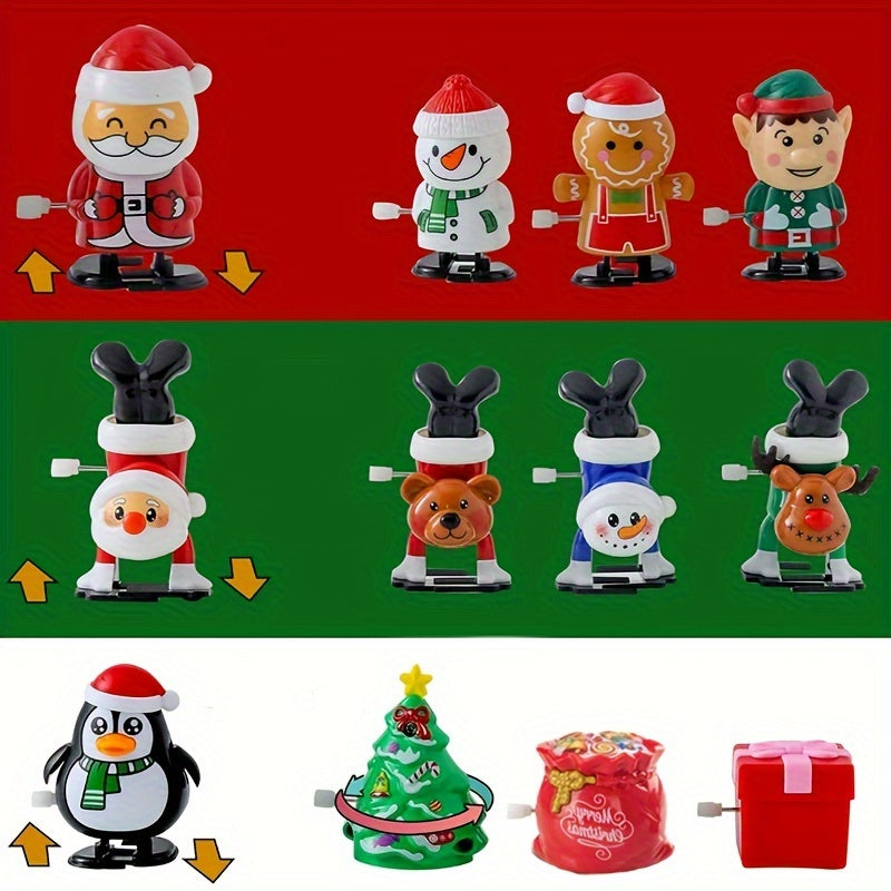 12pcs Christmas Wind up Toys Santa Claus Party Fun