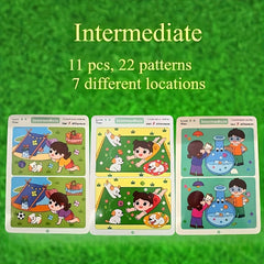Spot The Difference Game Flashcards for Kids with Wipeable Board