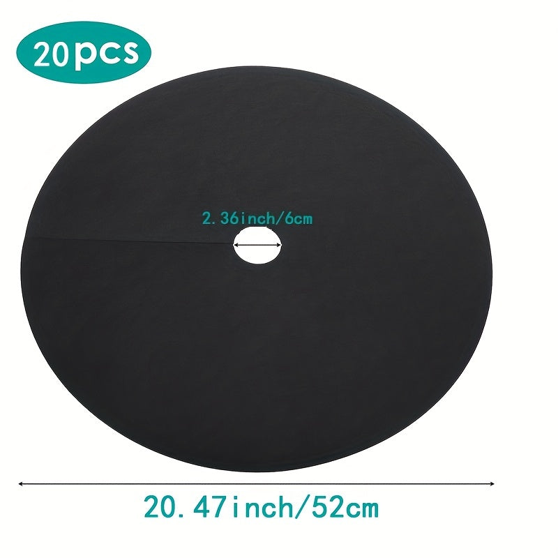 20pcs Non Woven Tree Protection Pads Weed Control Rings