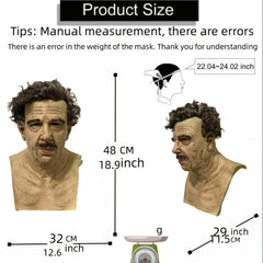 Old Man Head Cover Lady Face Mask Wig Old Man Mask Halloween Human Latex Mask