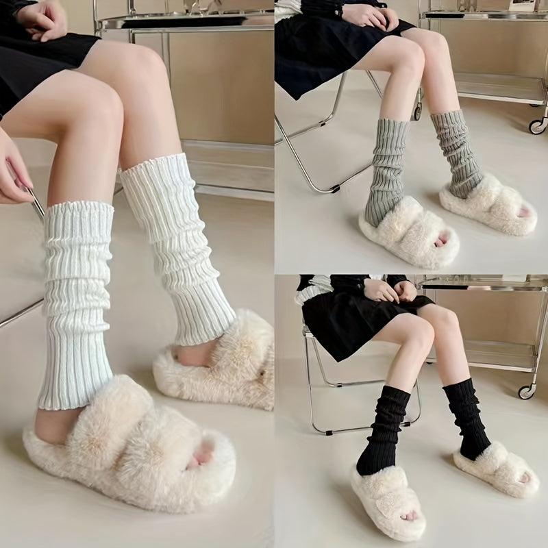 Warm Knitted Leg Warmers for Women