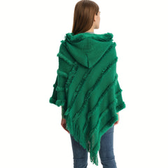 Solid Warm Poncho Hoodie Scarf Women Outdoor Windproof Scoodie