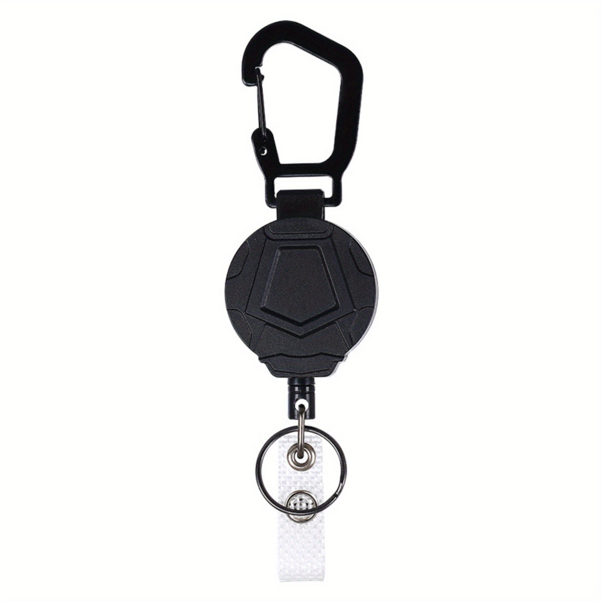 Retractable Key Chain w/ Carabiner & Steel Wire Cord for Camping Hiking