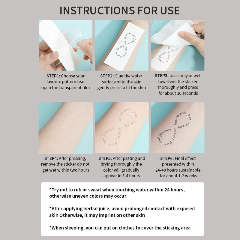 Dark Gothic Waterproof Temporary Tattoo Stickers for Arms Legs & Palms