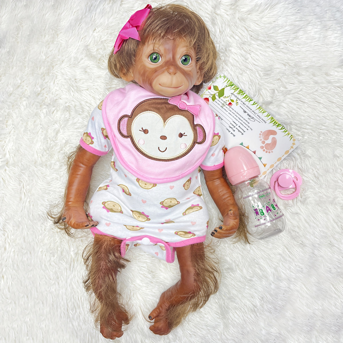 20 Inch Monkey Reborn Doll Soft Touch Vinyl Realistic Youngsters