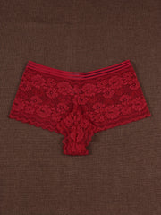 3 Pack Plus Size Panties Set Women's Plus Floral Stripe Lace Panties Set