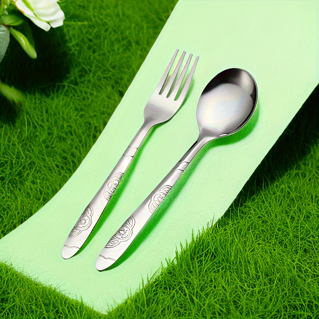 Stainless Steel Salad Dessert Fork Soup Spoon Set