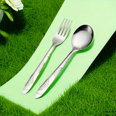 Stainless Steel Salad Dessert Fork Soup Spoon Set