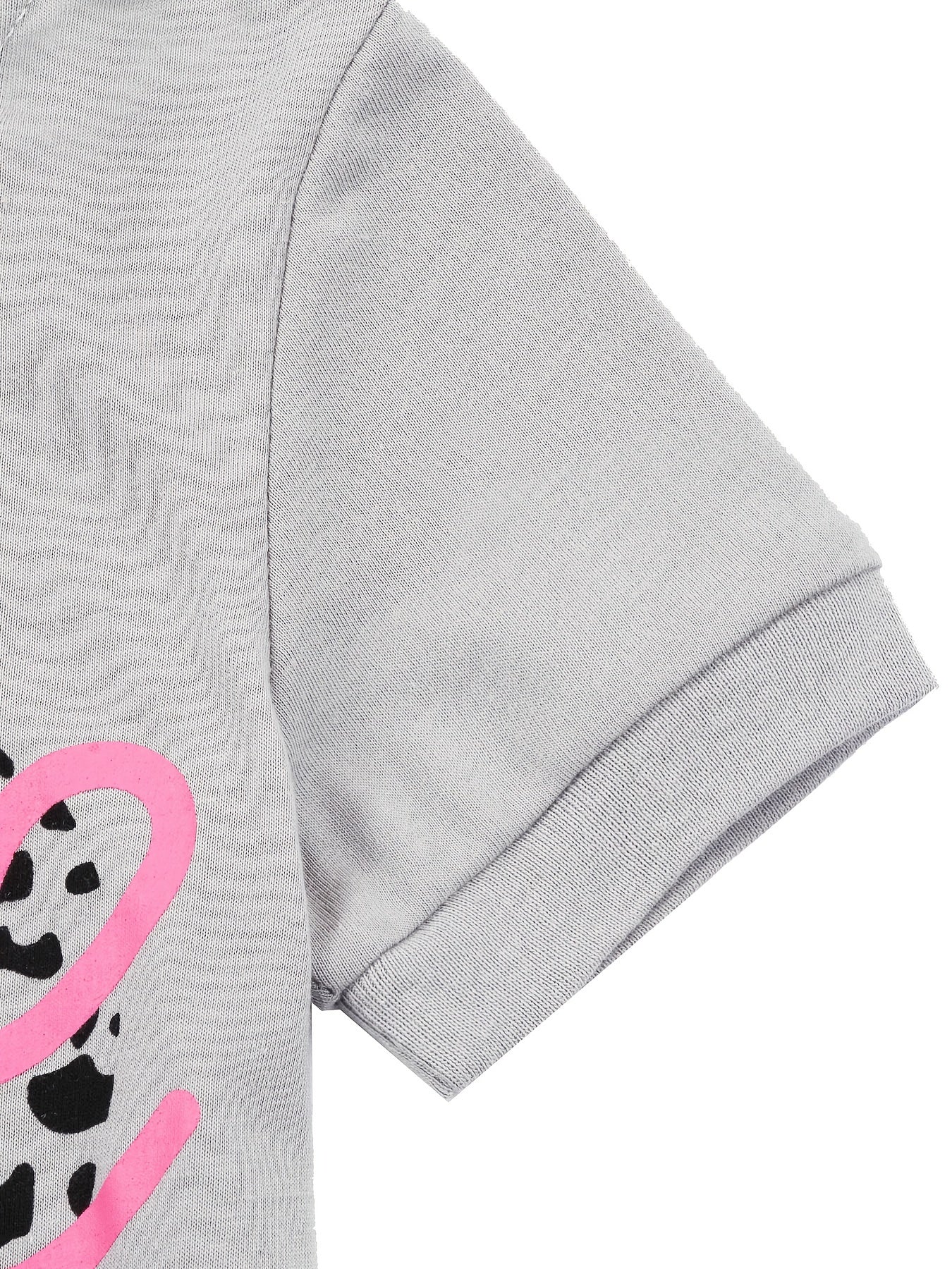 Girls Leopard Heart Graphic PJ Set