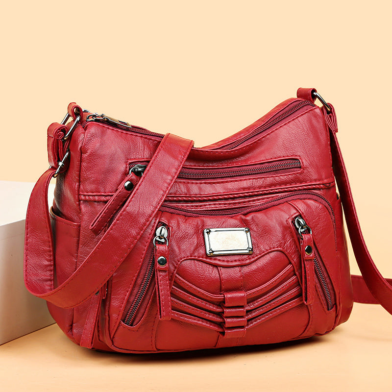 Decor Crossbody Bag Women's PU Leather Shoulder Bag Large Capacity Purse