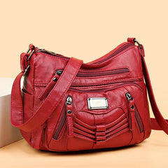 Decor Crossbody Bag Women's PU Leather Shoulder Bag Large Capacity Purse