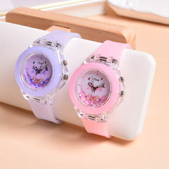 LED Butterfly Pattern Quartz Wristwatch Set for Girls