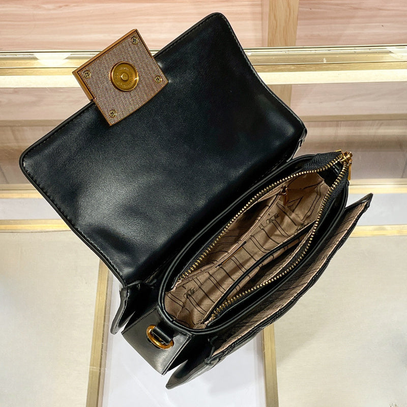 Quilted Shoulder Bag with Magnetic Closure & Detachable Strap