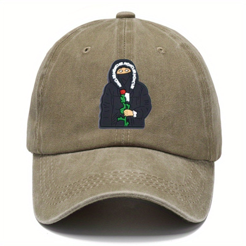 Cartoon Retro Letter Embroidered Sunscreen Baseball Cap