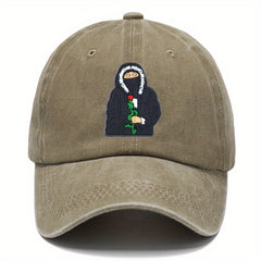 Cartoon Retro Letter Embroidered Sunscreen Baseball Cap