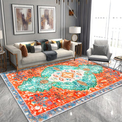 Red Persian Area Rug Retro Cashmere Carpet