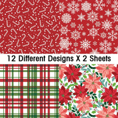 Christmas Scrapbook Paper Pad - 24 Sheets - 6x6 Pack
