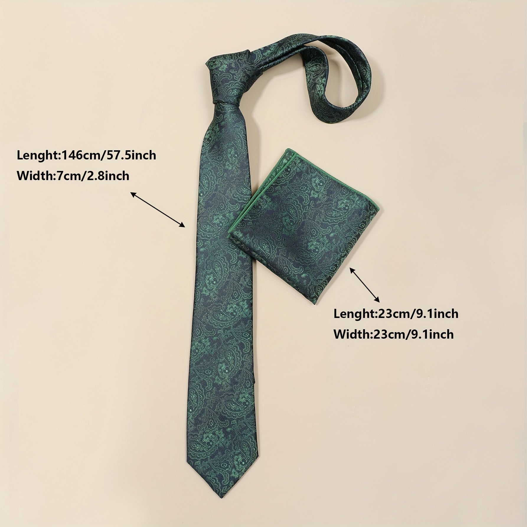 Cashew Collar Neck Tie Scarf Set Business Banquet Matching Men