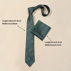 Cashew Collar Neck Tie Scarf Set Business Banquet Matching Men