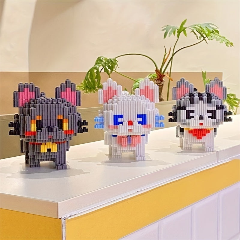 1200 pcs Cat Building Blocks Animal Series Desktop Ornaments School Rewards