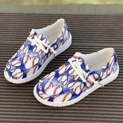 Baseball Pattern Lace-up Skateboard Shoes