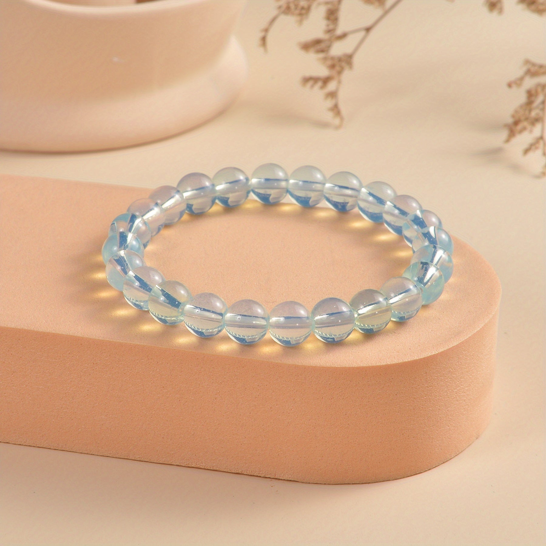 8mm Healing Stone Beaded Bracelet Boho Natural Crystal Stretch Bracelet