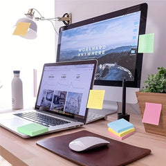 10 Pastel Lined Sticky Notes Pads - Home Office School Supplies