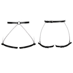 PU Leather Body Leg Harness Thigh Garter Gothic Suspender Belt