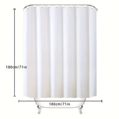 Heavy Duty Waterproof Shower Curtain with 12 Plastic Hooks