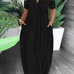  Sexy Dress Women's Plus Solid Beaded Decor Cold Shoulder Cut Out Front