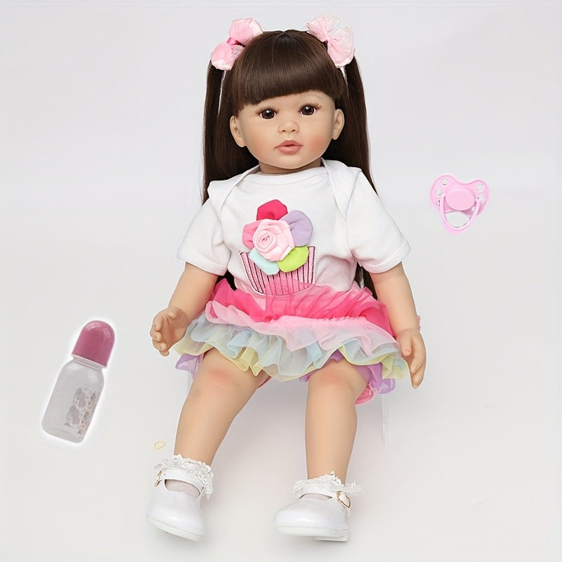 22in Reborn Doll Realistic Cloth Body for Girls with Clothes & Accessories