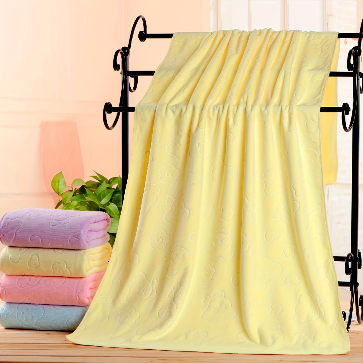 110g Sports Embossed Yoga Towel Soft Non-shedding Towel for Gym Training