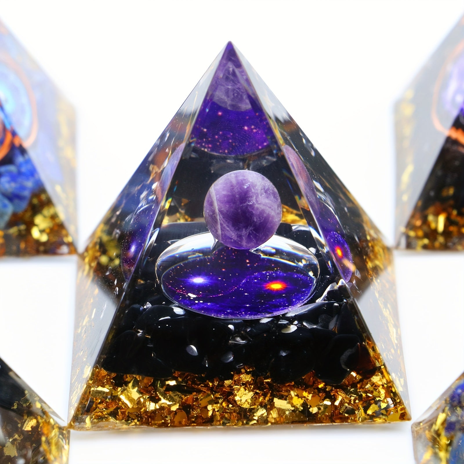 Amethyst Natural Crystals Orgone Pyramid Healing Reiki Chakra Energy Meditation
