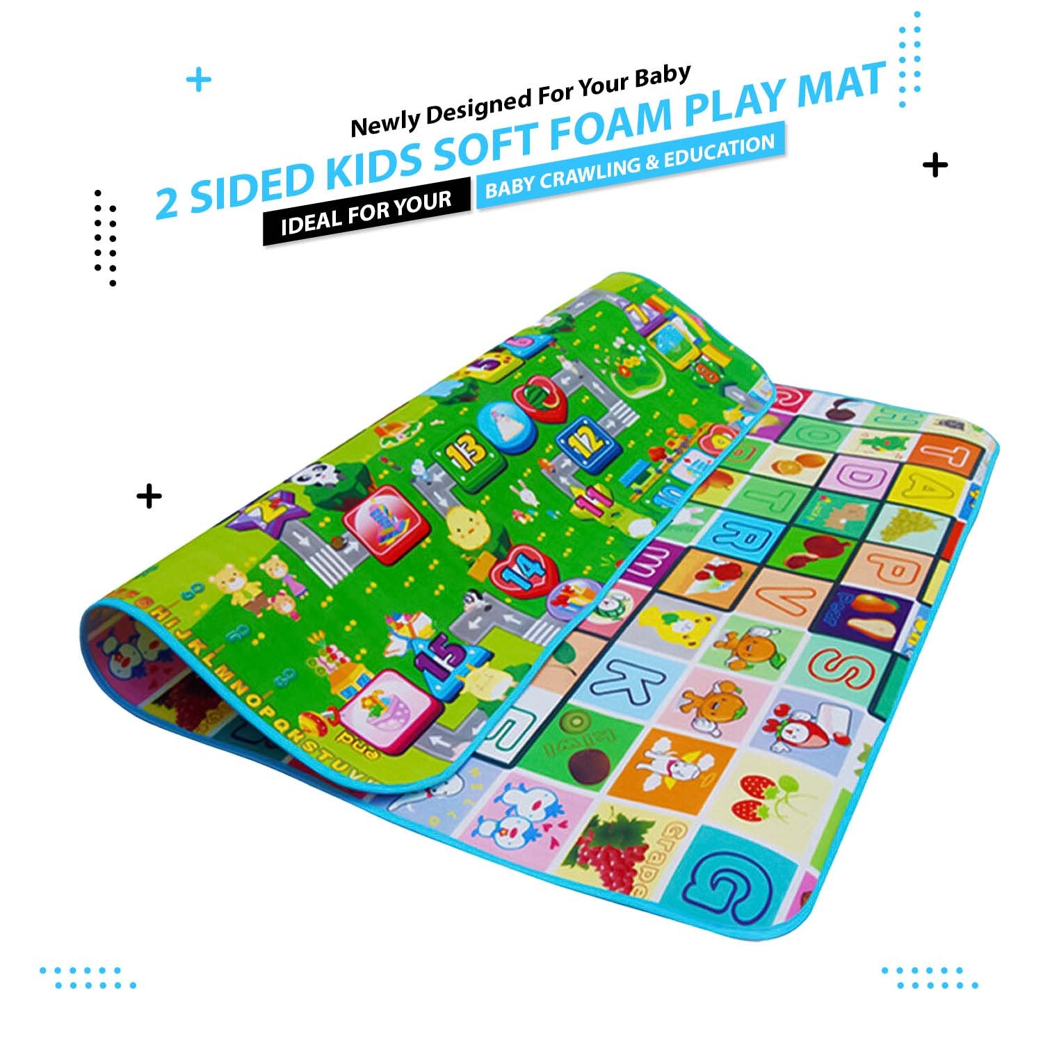 Foldable Baby Play Mat Soft Foam Playmate with Carry Bag for Toddler