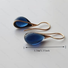Men's Drop Shape Inlaid Opal Earrings - Four Colors Gemstone Earrings