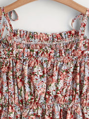  Boho Cami Top Women's Plus Floral Print Tie Shoulder Cami Top