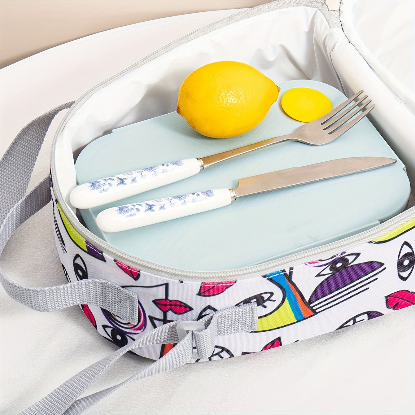 Portable Insulated Lunch Bag For Office Workers Oxford Cloth Lunch Box Bag
