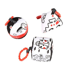 3pc Baby Rattle Plush Toys Set Sensory Cloth Ball