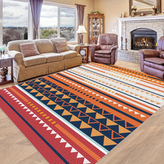 Boho Geometric Anti Fatigue Kitchen Rugs Soft Faux Sheepskin Mat