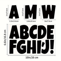 Vinyl Alphabet Stickers Set of 3 Sheets 3 Inch Chunky Font Reusable Decals