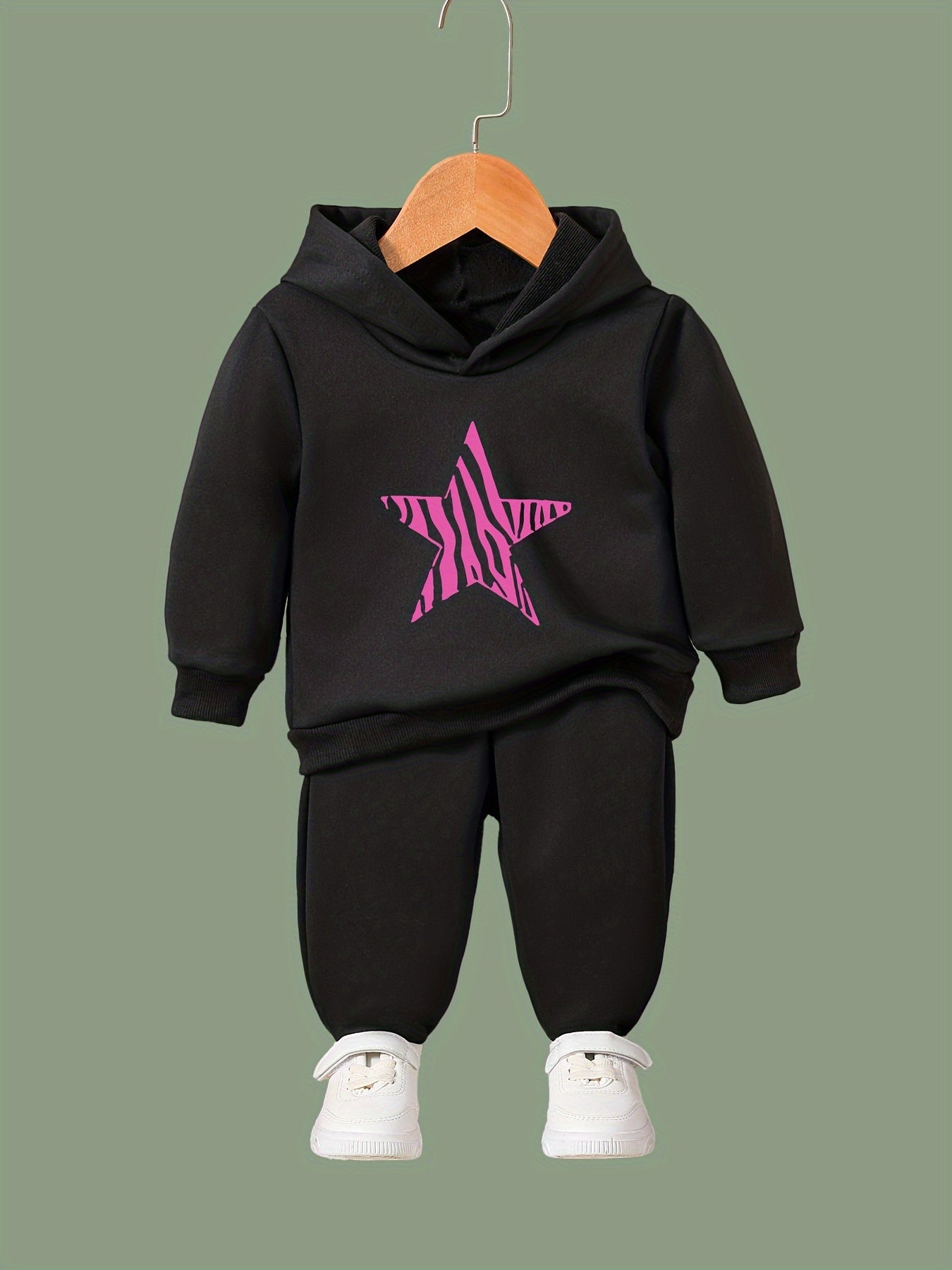Kid's Cartoon Pentagram Outfit Hoodie & Pants Set
