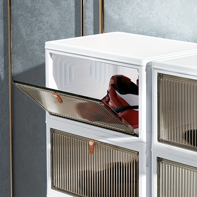 1pc Folding Transparent Shoe Storage Box Home Shelf Outdoor