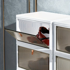 1pc Folding Transparent Shoe Storage Box Home Shelf Outdoor