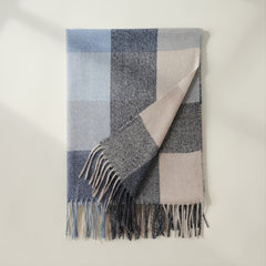 Thick Plaid Cashmere Scarf for Women's Winter Warmth