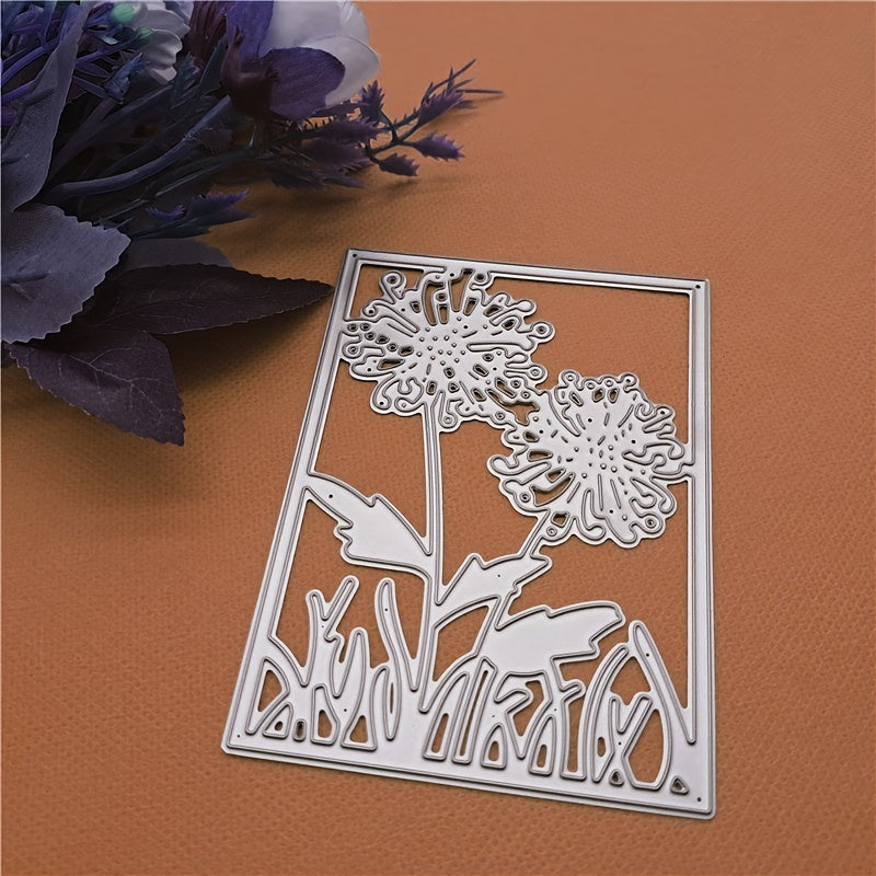 1pc Rectangle Flower Framed Metal Cutting Dies for Scrapbooking