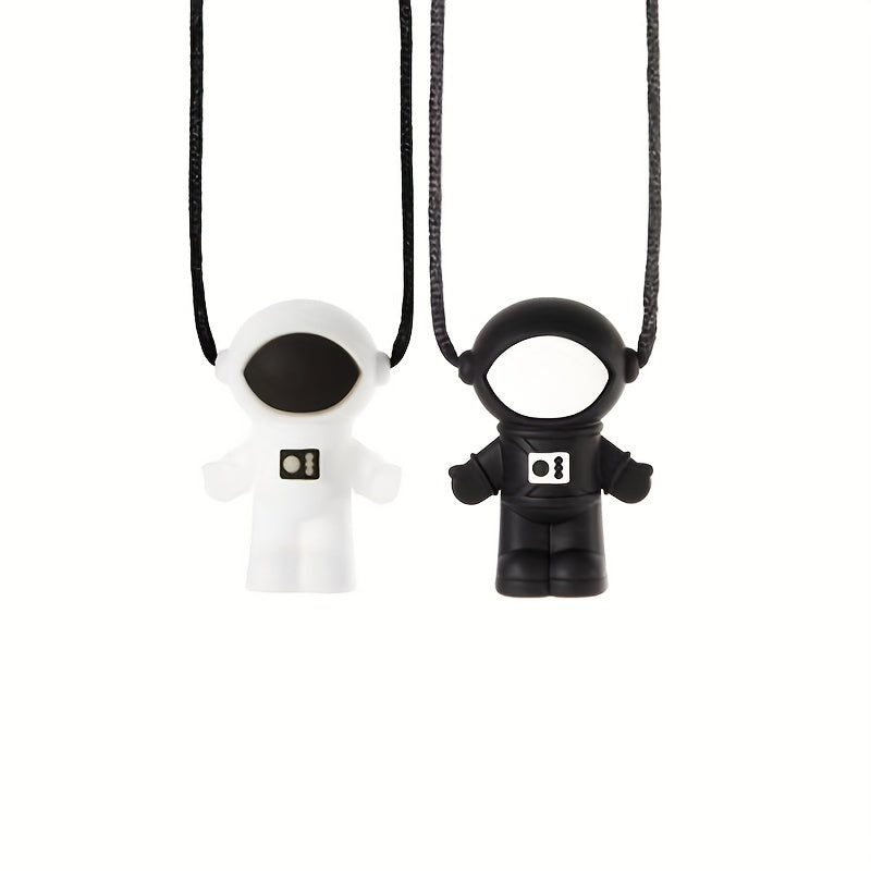 Planet Spaceman Silicone Chewing Pendant Baby Teething Sensory Necklace