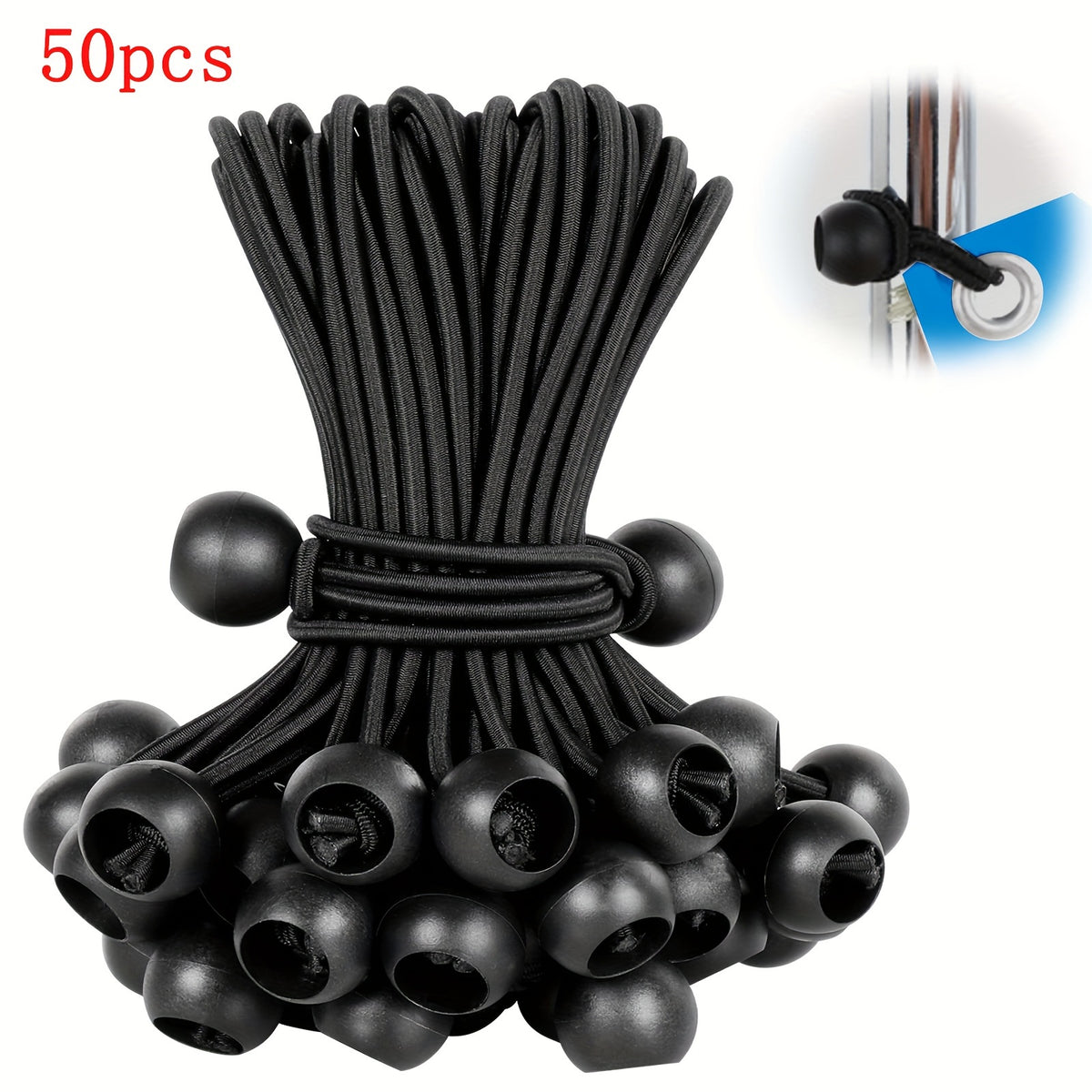 Elastic Ball Rope Buckle for Tent Canopy Binding - 30pcs/50pcs