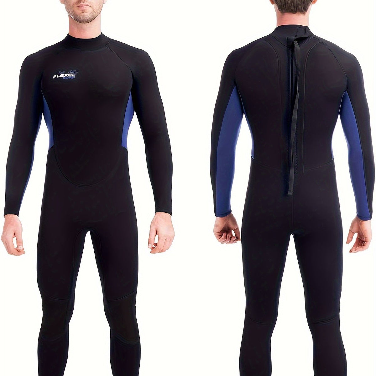 FLEXEL Men's 3mm Skinny Fit Long Sleeve Wetsuit Sun Protection