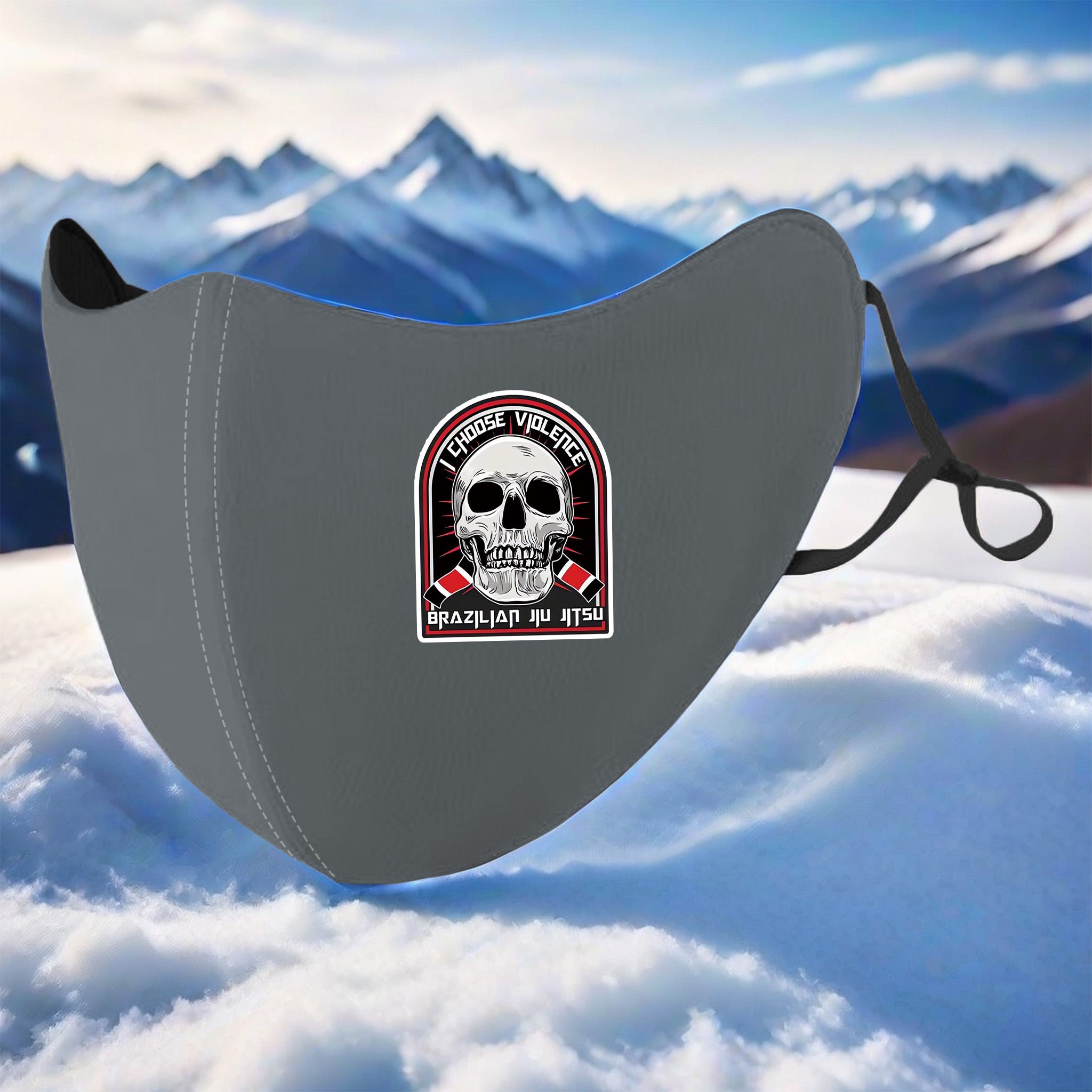 Plush Warm Mask '5839 I Choose Violence BJJ' Cold Wind Protection Eye Coverage